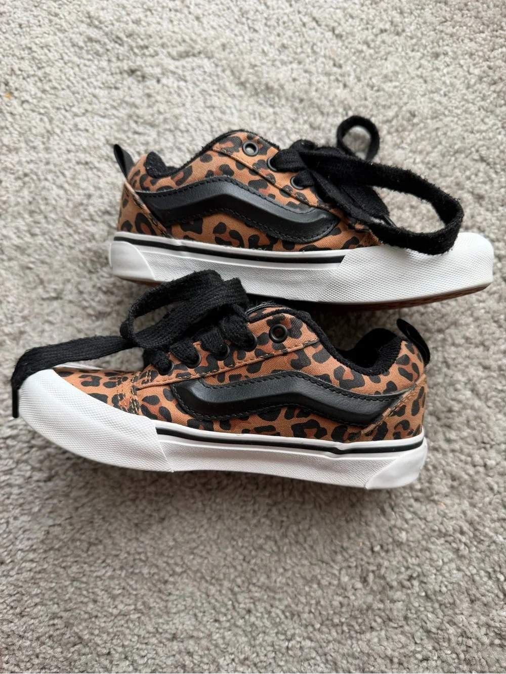 Vans Kids Leopard Low-Top Sneakers - Brown & Black size 1 little kids